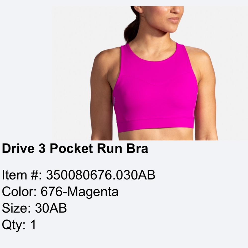 Like new Magenta Drive 3 Pocket Run Bra